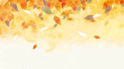 两个美丽的秋日落叶PPT背景图片