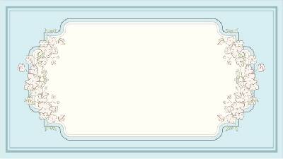 藍色復古花紋PPT邊框背景圖片