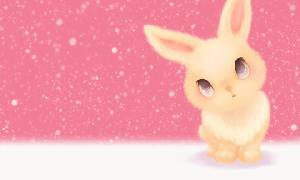 粉色可愛的小兔子PPT背景圖片