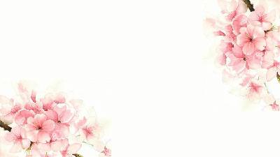 5张粉色水彩桃花的PPT背景图片