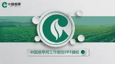 以烟草植物为背景的中国烟叶PPT模板