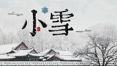 雪村背景雪節介紹PPT模板