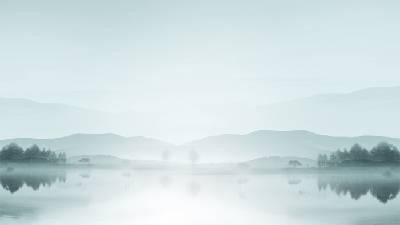淡雅的山峦和湖泊PPT背景图片