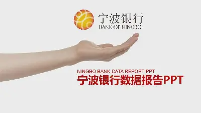 寧波銀行數據報告PPT模板與人物手勢背景