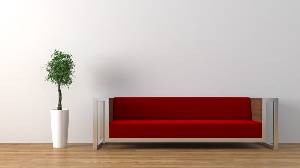 簡單的沙發盆景PPT背景圖片