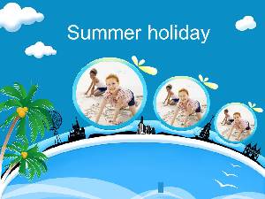 海邊的暑假旅遊PPT模板