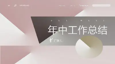 簡單的莫蘭蒂色彩方案年中工作總結PPT模板