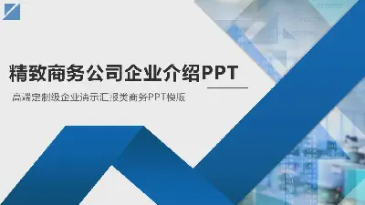 蓝色实用公司简介PPT模板