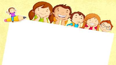 三個可愛的卡通兒童PPT背景圖片