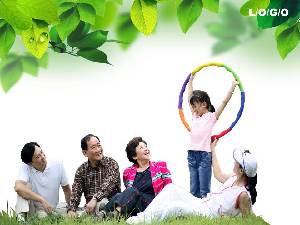 綠色韓國家庭PPT模板