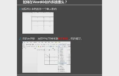 如何在word文档表格中制作斜线表头？