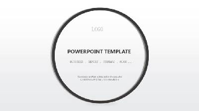 黑白简洁圆环背景的欧美商务PPT模板