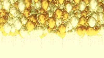 三張金色氣球幻燈片背景圖片