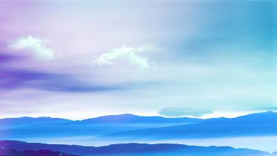 藍色美麗的山巒PPT背景圖片
