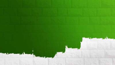 两个绿色和白色的墙面PPT背景图片