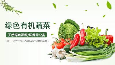 精緻的綠色蔬菜背景PPT模板