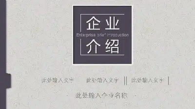 简约古典风格的公司介绍PPT模板