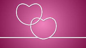 粉红色爱情背景的动态情人节幻灯片模板