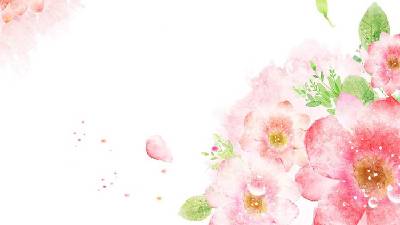 鲜艳的水彩花PPT背景图片