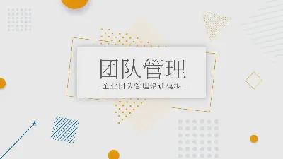 孟菲斯風格的企業團隊管理培訓PPT