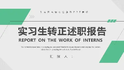 实习生转正述职报告PPT模板