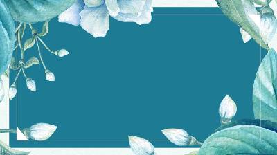 兩張藍色水彩藝術花卉的PPT背景圖片