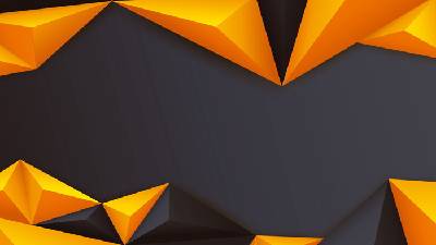 橙色的三維多邊形PPT背景圖片