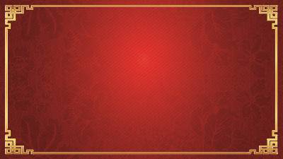 三張紅色古典花卉的PPT背景圖片