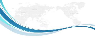 藍色雅緻曲線與世界地圖PPT背景圖片