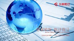 藍色地球模型與華夏銀行的財務報表背景PPT模板