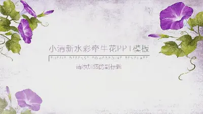 小清新的美丽牵牛花PPT模板