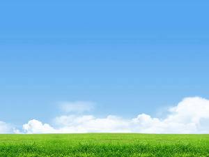藍天、白雲、草地和大自然的背景圖片，適用於PowerPoint。