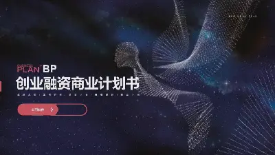 虚幻的人像背景的在线技术公司商业计划书PPT模板