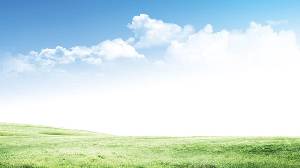 清新自然的藍天白雲草地PPT背景圖片