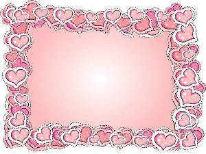 粉紅色的心形邊框PPT背景圖片