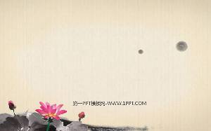 古典中國風格的幻燈片背景圖片，以荷花為背景