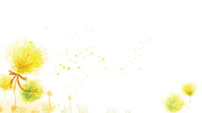 三张彩色水彩手绘花的PPT背景图片