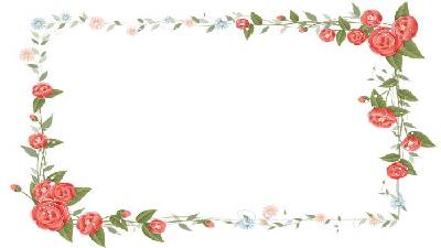 新鲜的韩国花卉边框PPT背景图片