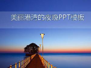 美丽港湾的迷人夜景幻灯片模板
