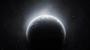 黑白唯美的星球PPT背景圖片