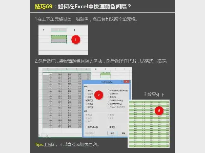 如何在Excel表格中快速添加颜色间距？