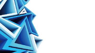 藍色立體三角形多邊形PPT背景圖片