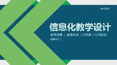 藍綠配色架構完整教學演示PPT模板