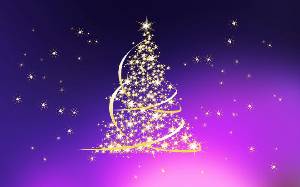紫色聖誕樹背景PPT模板