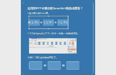 如何将幻灯片中的SmartArt图表转换为图形？