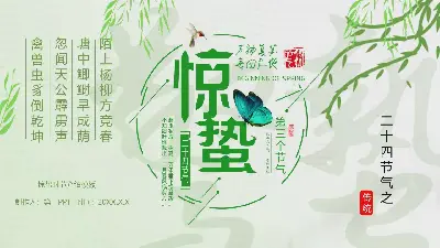 绿色清新的刺绣节介绍PPT模板