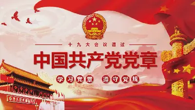 關於十九大通過《中國共產黨章程》的PPT