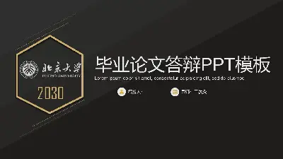 精緻的黑金風格論文答辯PPT模板