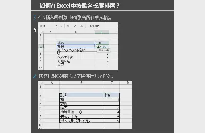 Excel是如何实现按歌名长度排序的？