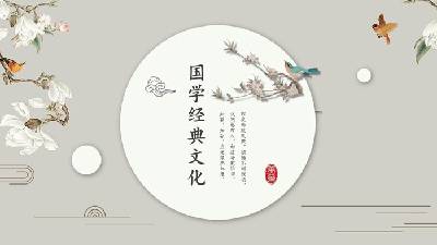 優雅的古典花鳥背景中國風PPT模板